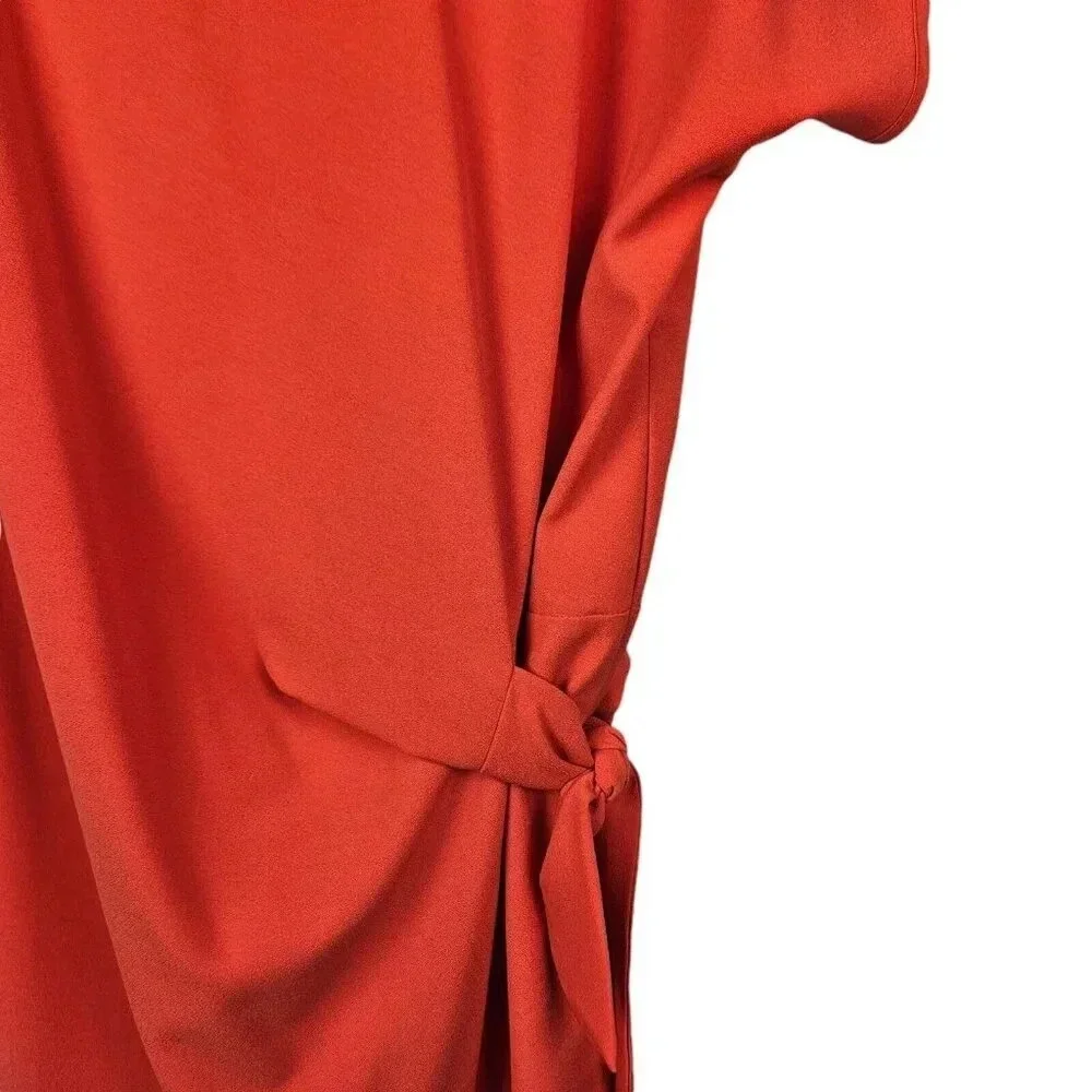 New With Tags Conrad C Collection Orange Cap Sleeve Side Tie Sheath Dress Size 8